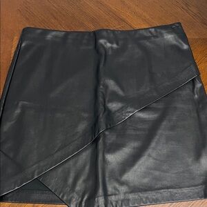Dynamite Asymmetrical Black Leather Skirt